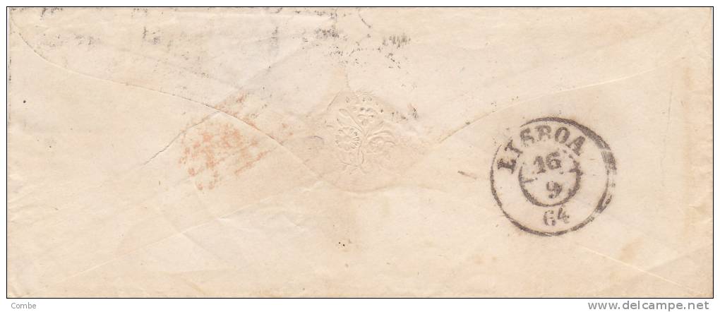 Lettre 1864, Paris étoile 20 Pour Lisbonne Portugal, Verso Lisboa, Affranchie 20c Au Lieu De 40cTaxe 240/ 1021 - 1849-1876: Période Classique