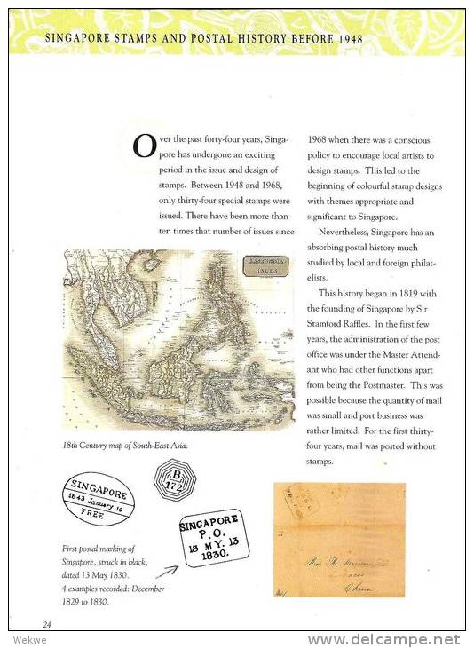 Singpore, Stamps And Postal History Pre 1948 On 6 Double Pages - Philatélie Et Histoire Postale