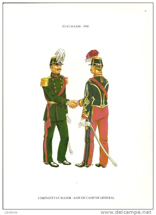 Gravures Militaires : Un Lot De 40 Gravures Couleurs Représentant Des Uniformes De L'armée Belge - Autres & Non Classés