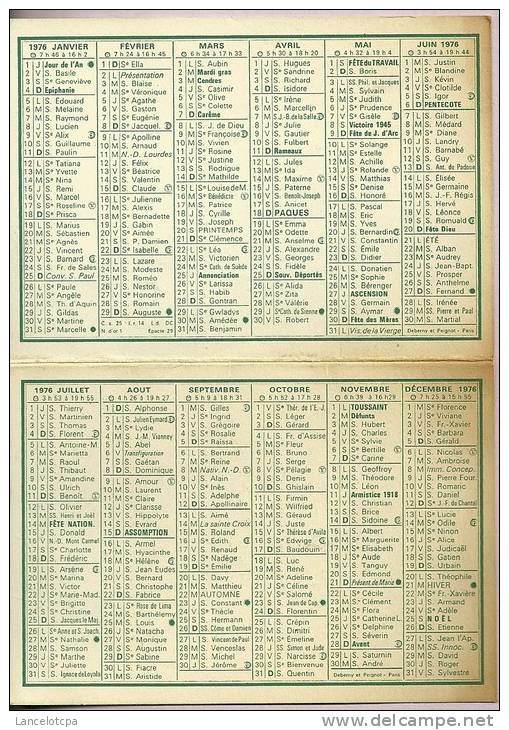 CALENDRIER 1976 / LABORATOIRES BOIRON DERMO PHARMACIE - Kleinformat : 1971-80