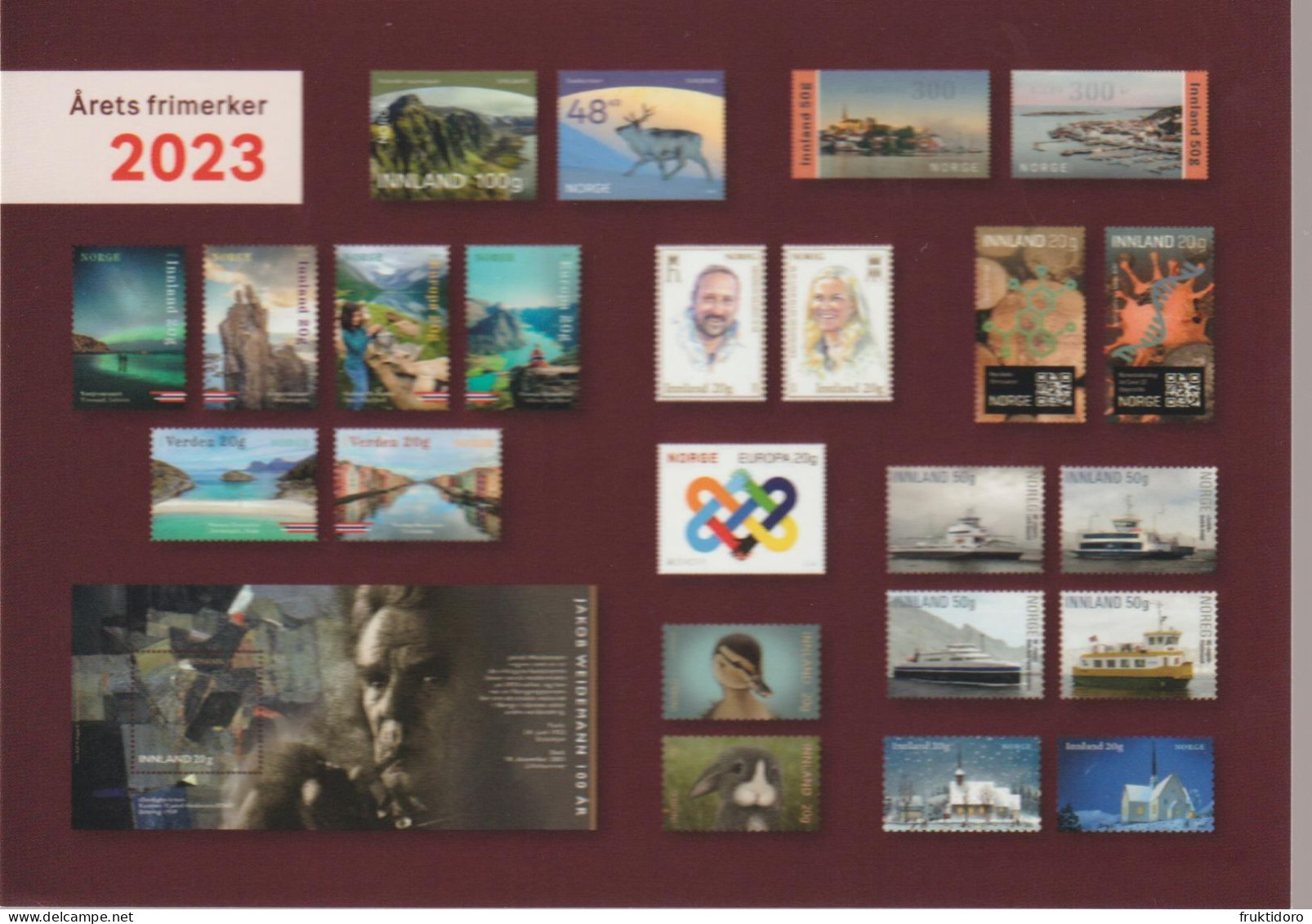 Norway Postcard Depicting All Stamps Issued In 2023 - Variétés Et Curiosités