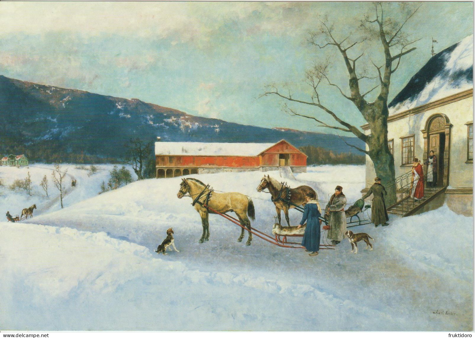 Norway Postal Stationery 2005 Christmas Painting - Hans Gude 'From Telemark' - Axel Ender 'Local Journey From A Farm' ** - Postwaardestukken