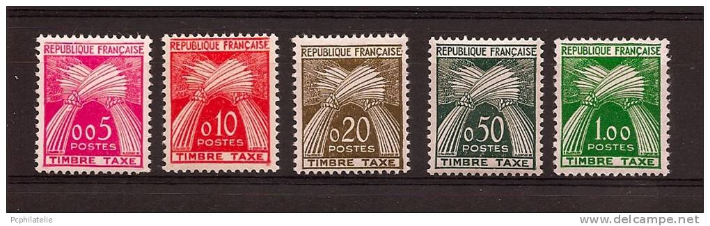 TIMBRES-TAXE YVERT SÉRIE GERBE 90 À 94 . LES 5 VALEURS LUXE** 1960. - 1960-.... Mint/hinged