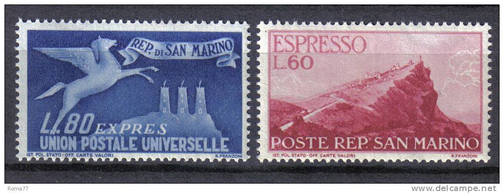 AP583 - SAN MARINO 1950 , Espresso N. 21/22  ***  MNH - Sellos De Urgencia