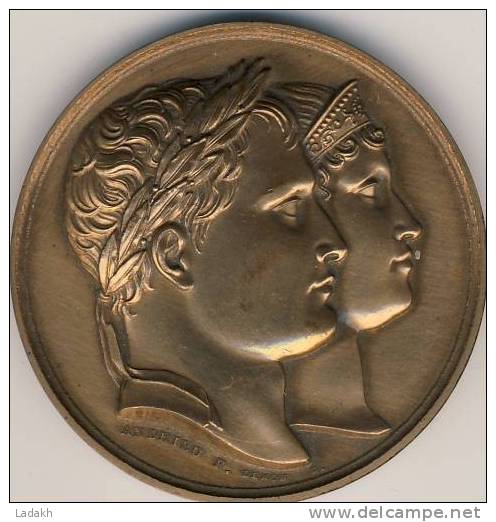 MEDAILLE NAPOLEON ET MARIE LOUISE 1810 BRONZE # Empereur # Andrieu JOUANNIN # - Royal / Of Nobility