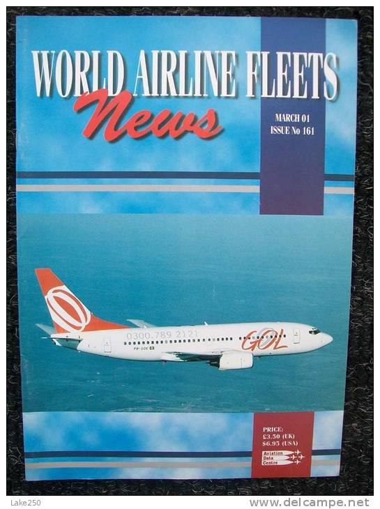 RIVISTA WORLD AIRLINE FLEETS MARZO 2001 N°161 Aviazione Aerei - Transportation