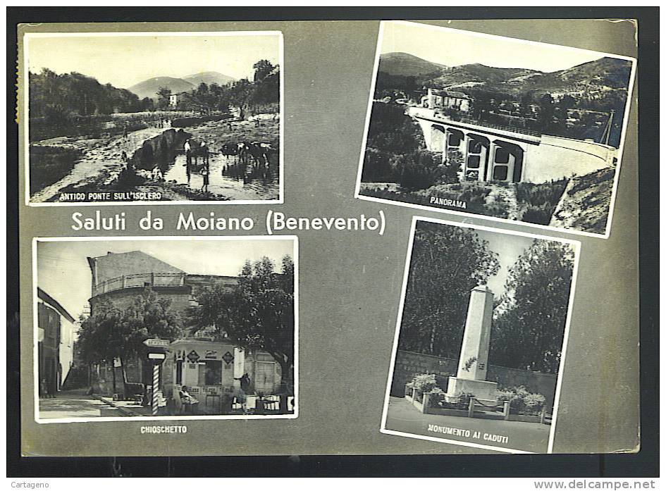 MOIANO ( BENEVENTO) -saluti Con 4 Vedute - Cartolina Viaggiata 1958 - Benevento