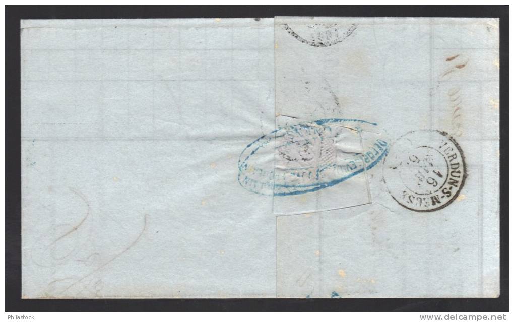 FRANCE 1853 N° 10 B  (foncé) SUP Obl. S/Lettre Entiére PC 65 Amiens - 1852 Louis-Napoléon