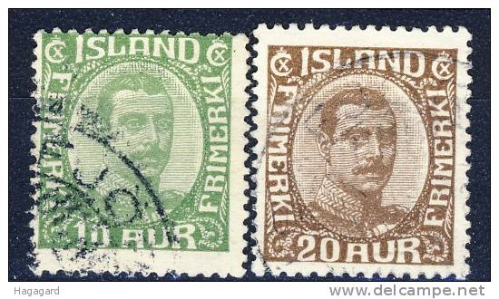 ##Iceland 1921. Michel 100-01. Cancelled(o) - Used Stamps