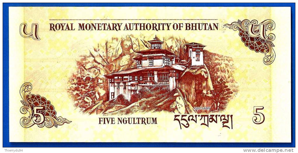 Bhoutan 5 Ngultrum 2006 Neuf UNC  Bhutan Buthan Oiseau Bird Uncirculated Paypal Bitcoin OK! - Bhután