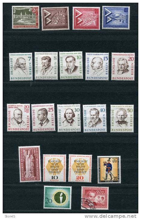 Germany/Berlin 1957 Mi 159-178 MH Complete Year  Cv 27 Euro - Unused Stamps