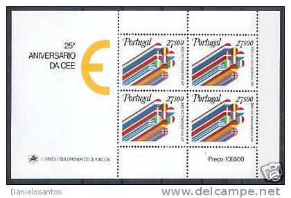 Portugal 1982 25º Aniversário CEE 25th Anniv European Economic Community Souvenir Sheet Bloque Bloc Bloco Nº42 MNH - EU-Organe