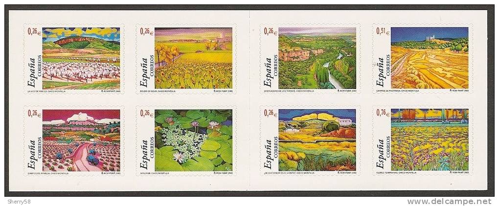 2003-ED. 3969 A 3976 -CARNET- PAISAJES DEL PINTOR CHICO MONTILLA-NUEVO - Blocs & Feuillets