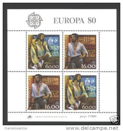 Portugal 1980 Europa CEPT Personagens Celebres Serpa Pinto Vasco  Gama  Souvenir Sheet Bloque Bloc Bloco Nº 31 MNH - 1980