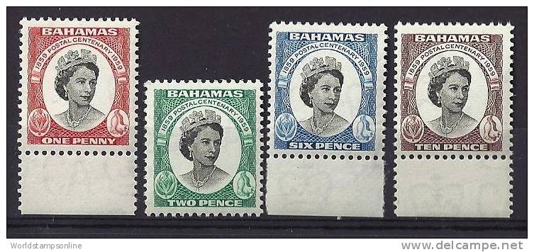 Bahamas, Year 1959, SG 217-220, Centenary Of 1st Bahamas Postage Stamp, MNH** - 1859-1963 Kronenkolonie
