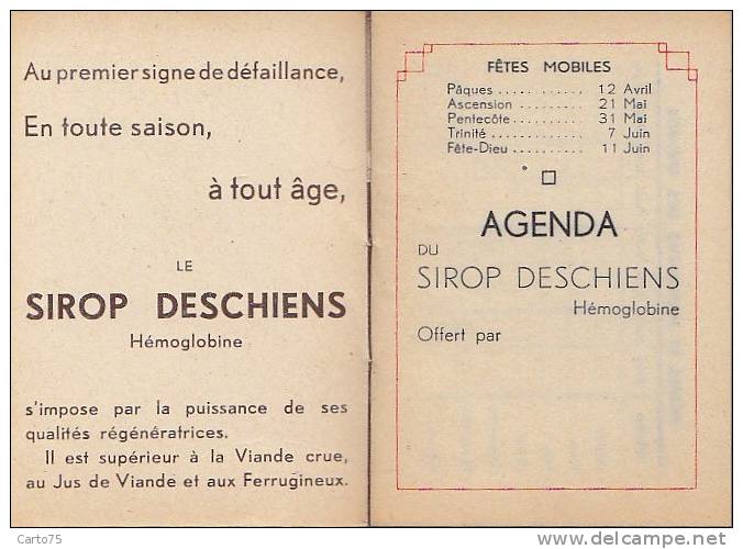 Calendrier  1936 -  Publicité Médecine Pour Enfants - Petit Format : 1921-40