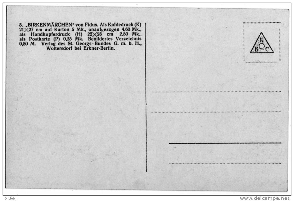 Fidus Birkenmarchen Baiser Adolescents Nu 1925 état Superbe - Fidus