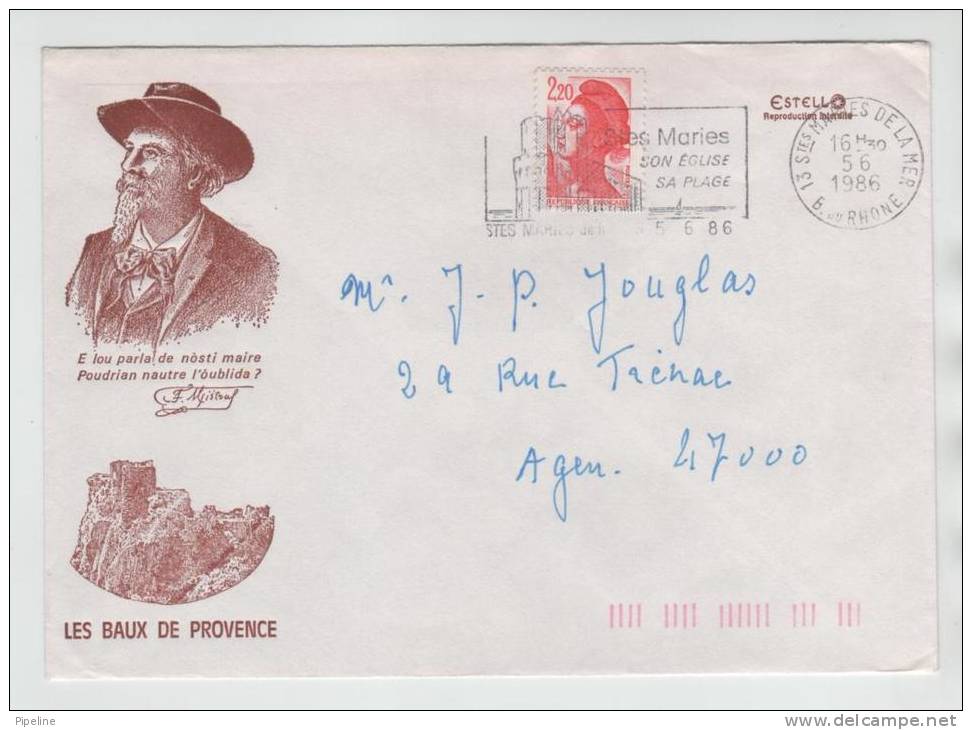 France Cover With Cachet Stes Maries De La Mer Rhone 5-6-1986 - Covers & Documents