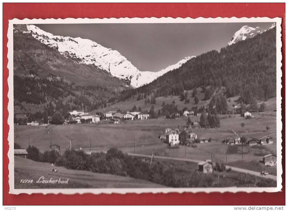 X0587 Leukerbad Loèche-les-Bains, Vue Générale. Cachet 1955. Perrochet 12798 - Loèche