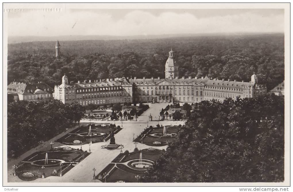 Karlsruhe,  Schlossplatz Von Oben, Um 1930 - Karlsruhe