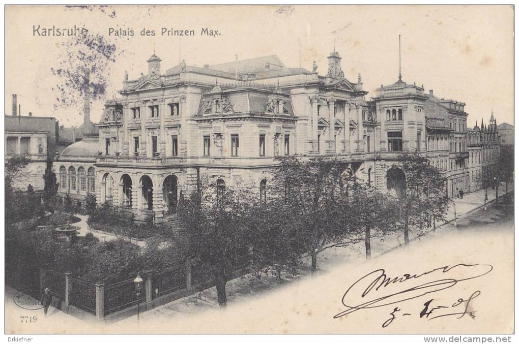 Karlsruhe,  Palais Des Prinzen Max, Um 1903 - Karlsruhe