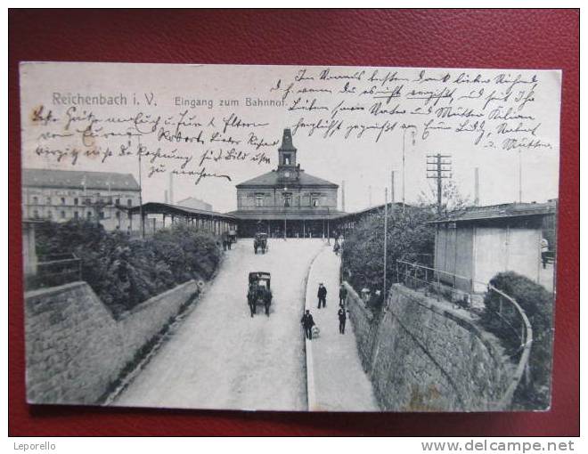 AK REICHENBACH I:V. Bahnhof 1909 /   D*3497 - Reichenbach I. Vogtl.