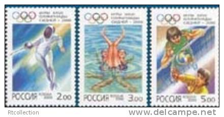 Russia 2000 27th Summer Olympic Games Sydney Sports Fencing Swimming Volleyball Stamps MNH Michel 842-844 Ru 610-612 - Verano 2000: Sydney