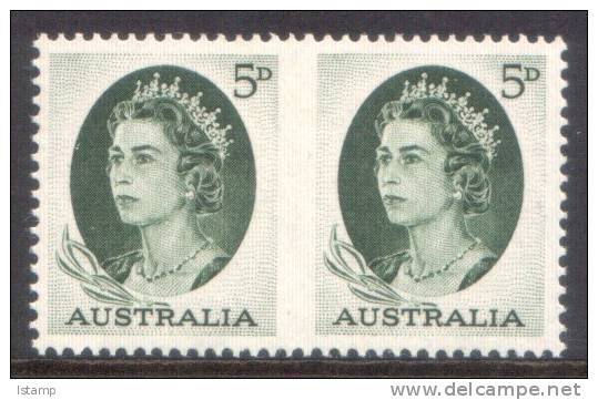 ⭕1964 - Australia QUEEN ELIZABETH II Definitive Green 'imperforate' - 5d Pair Stamps MNH⭕ - Neufs