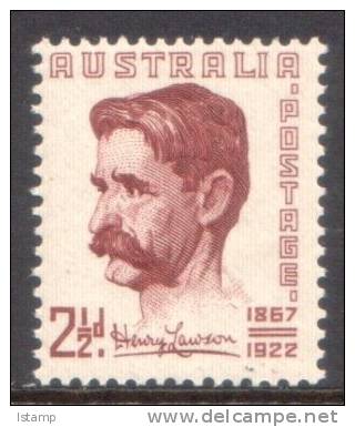 ⭕1949 - Australia HENRY LAWSON - 2.5d Single Stamp MNH⭕ - Ongebruikt