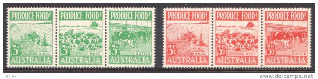 ⭕1953 - Australia FOOD PRODUCTION - Set 6 Stamps MNH⭕ - Mint Stamps