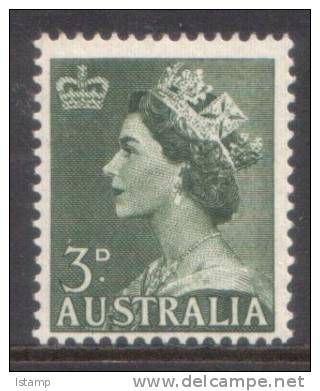 ⭕1953 - Australia QUEEN ELIZABETH II Qe2 Definitive Green - 3d Single Stamp MNH⭕ - Neufs