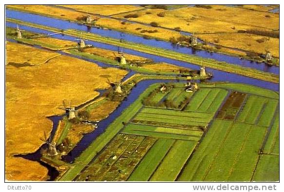 Kinderdijk - Holland - Poldermolen Complex - Viaggiata Formato Grande - Kinderdijk