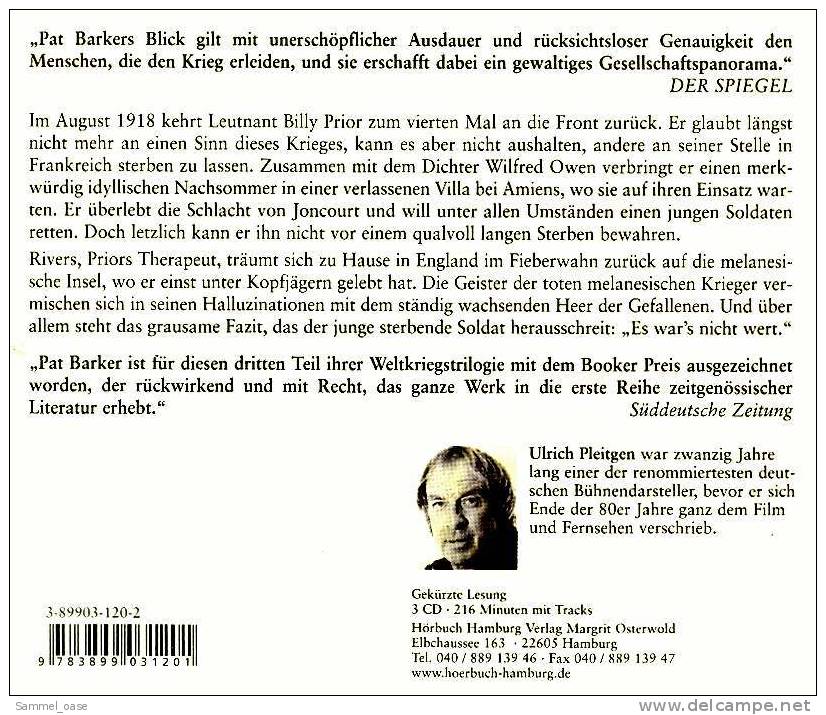 Pat Barker , Die Straße Der Geister  -  3 Audio-CDs 216 Min. -  Sprecher : Ulrich Pleitgen - CDs