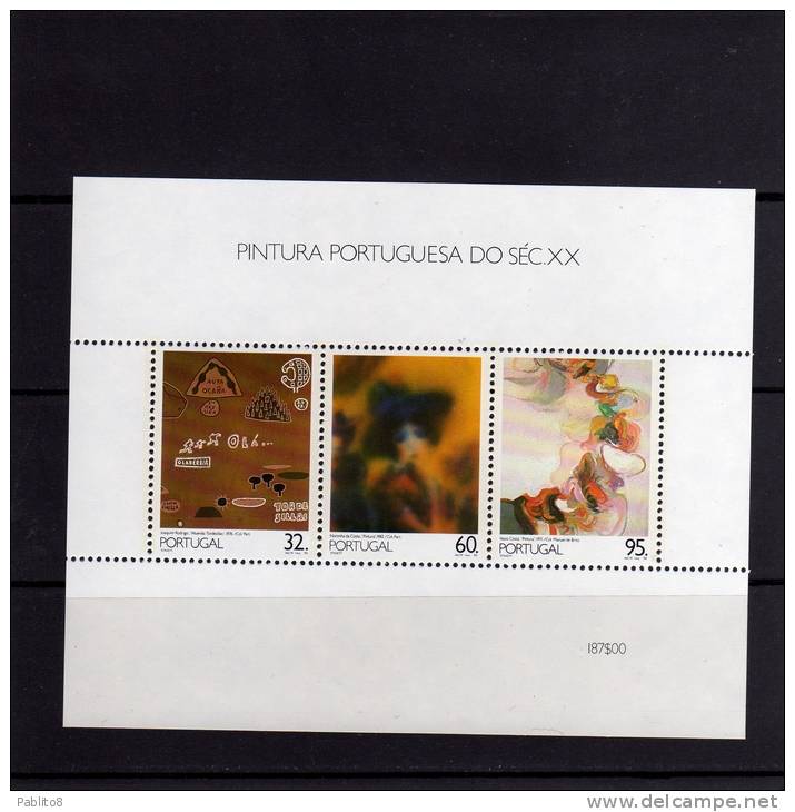 PORTOGALLO - PORTUGAL 1990 DIPINTI PORTOGHESI MNH FOGLIETTO - Unused Stamps