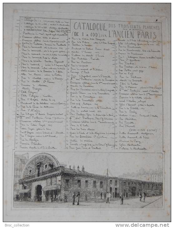 A. P. Martial, Eau-forte, Catalogue Des 300 Planches Sur L´ancien Paris (de 1 à 100), La Halle Aux Draps, Gravure - Estampes & Gravures