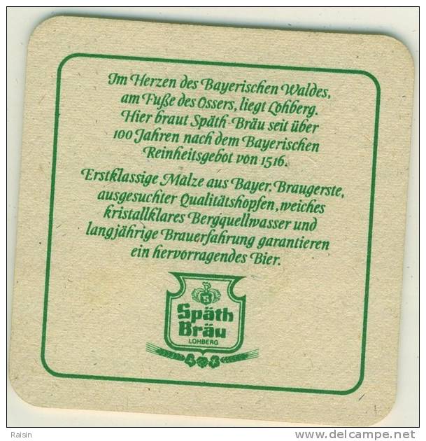 Sous Bock Späth Bräu  Osser Pils  Bi-face Très Bon état - Sous-bocks