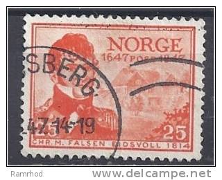 NORWAY 1947 Tercentenary Of Norwegian Post Office Red - 25ore Eidsvoll FU - Used Stamps