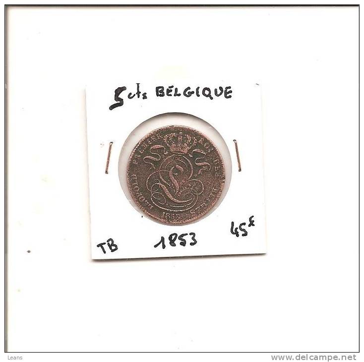 5 CENTIMES LEOPOLD I  1853 - 5 Centimes