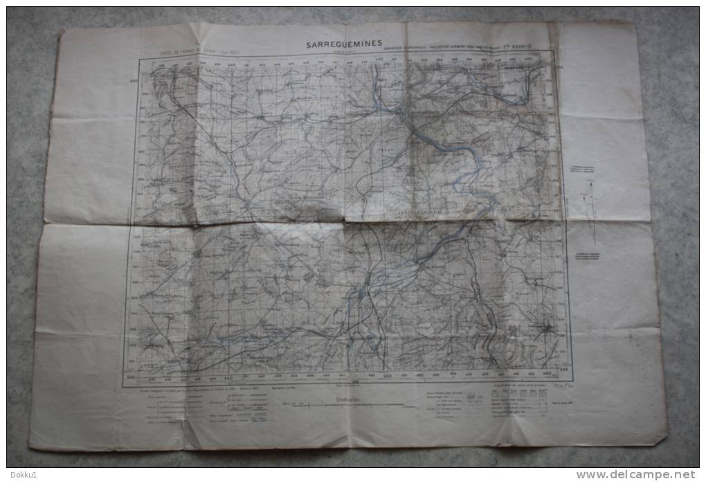 Carte De France Au 1/50000 (type 1922) - Sarreguemines - Dessiné, Héliogravé Et Publié Par Le Service Géographique De... - Cartes Topographiques