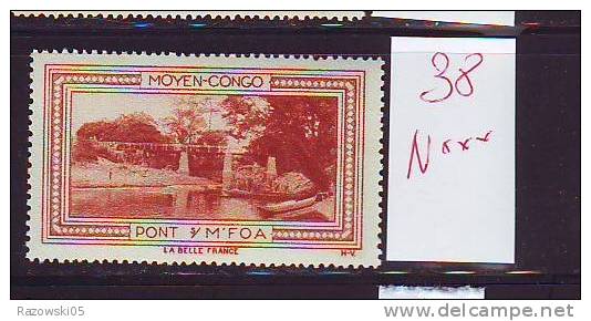 FRANCE. TIMBRE. VIGNETTE. COLONIE FRANCAISE. BELLE FRANCE.....MOYEN CONGO  PONT M FOA - Tourism (Labels)