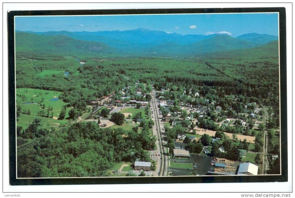 USA, Aerial View Of North Conway Looking North Toward Mt. Washington, White Mountains, NH, 1985 Used Postcard [P8118] - White Mountains