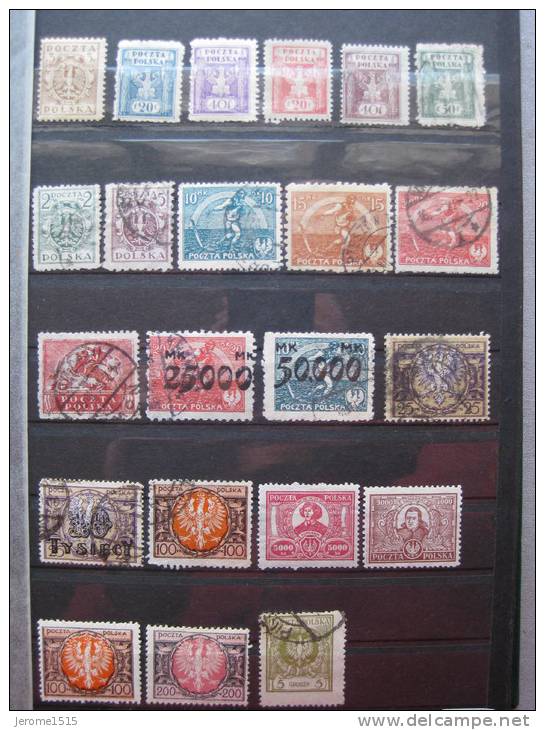 Timbres Pologne : Lot 1900 - 1939  & - Gebraucht