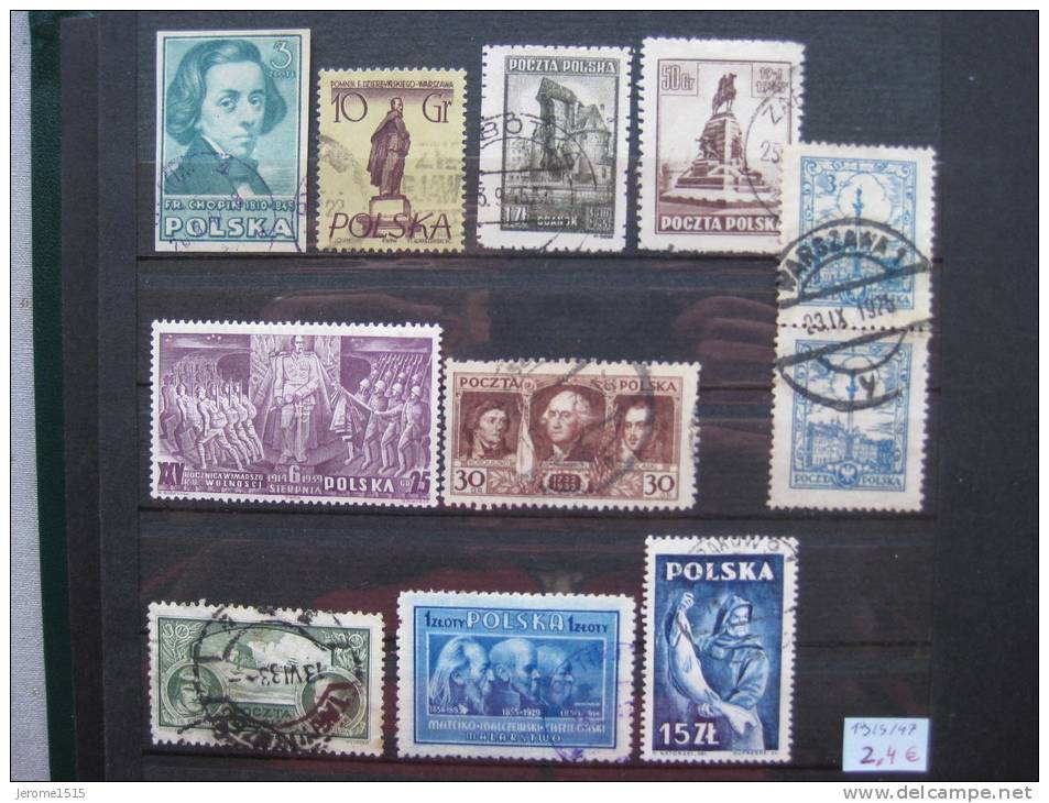 Timbres Pologne : Lot 1925 - 1947  & - Usati