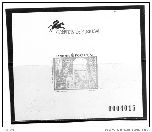 PORTOGALLO - PORTUGAL 1992 EUROPA FOGLIETTO STAMPATO SU CARTONCINO NUMERATO - Nuovi