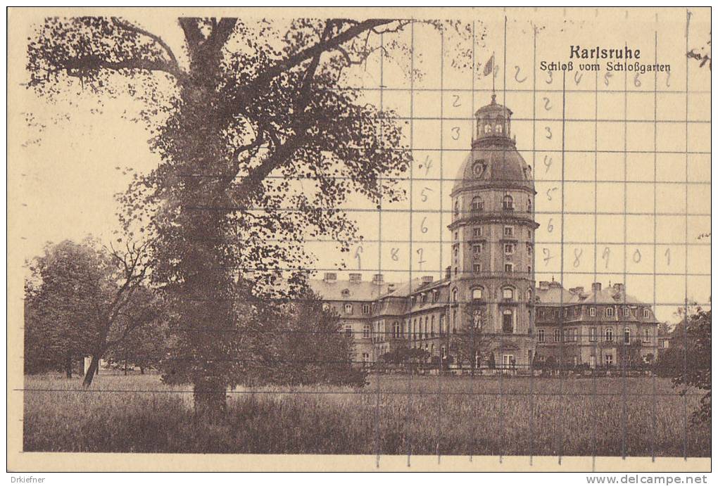 Karlsruhe, Schloss Mit Bleiturm Vom Schlossgarten, Um 1915 - Karlsruhe