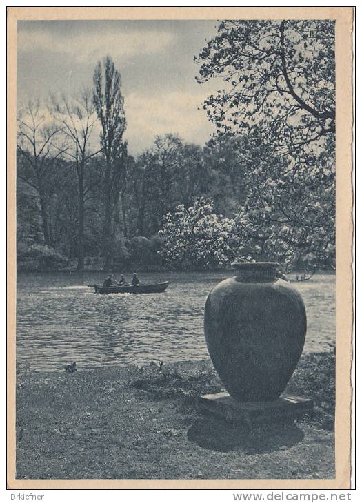 Karlsruhe, Im Schlossgarten, Amphore, Ruderboot, Um 1940 - Karlsruhe