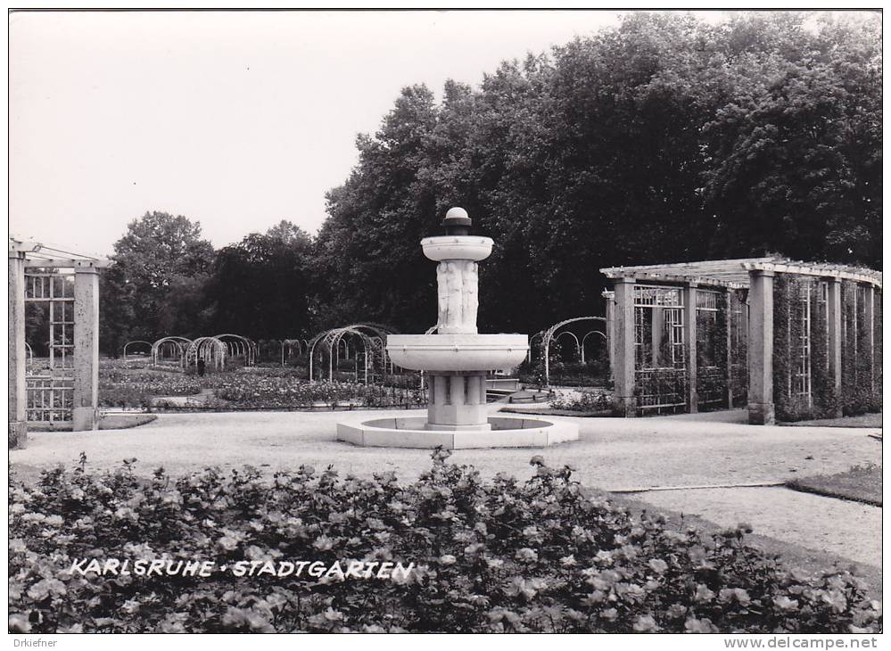 Karlsruhe,  Stadtgarten, Brunnen, Um 1960 - Karlsruhe