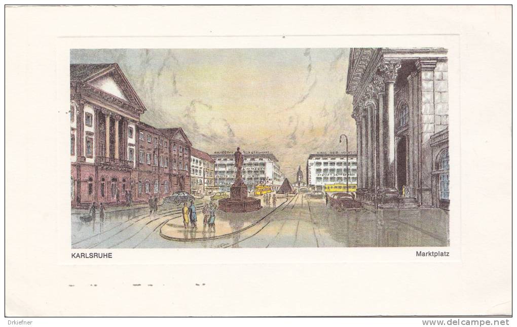 Karlsruhe,  Marktplatz, Um 1970 - Karlsruhe