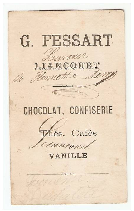 Chromo G. Fessart Liancourt Enfant Fillette Balade Cueillette Vendange Raisin Lith. J. Minot A20-23 - Other & Unclassified