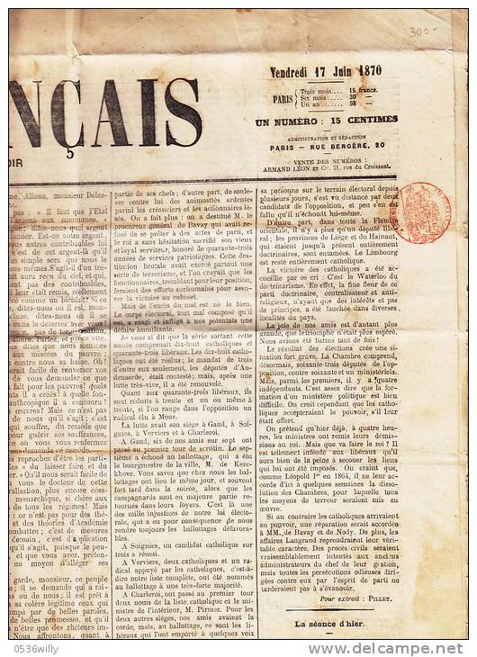 F-France 1879 - Zeitung "Le Francais" Mit Rotem Stempel (4.109) - Newspapers